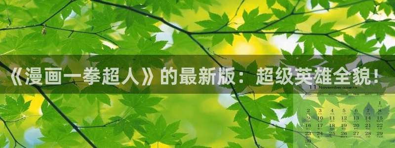 怎么注册漫蛙：《漫画一拳超人》的最新版：超级英雄全貌！